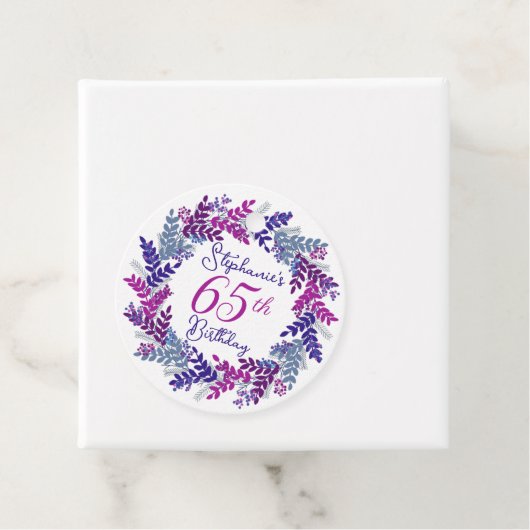 パープルエレガントピンクリース65誕生日 フェイバータグ (インサイチュ)