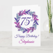 パープルエレガントピンクリース75誕生日
