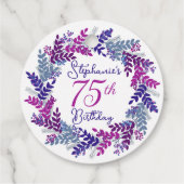 パープルエレガントピンクリース75誕生日 フェイバータグ (裏面)