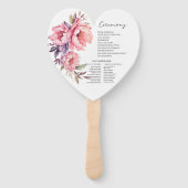 パープルエレガントピンクローズ牡丹結婚式 プログラム ハンドファン (裏面)