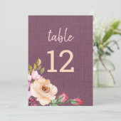 パープルエレガントピーチバラキャンバスのテクスチャ 案内状 (スタンド正面)