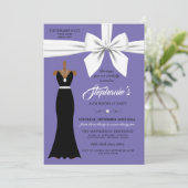 パープルエレガントファッションティファニー誕生日招待状 招待状 (スタンド正面)