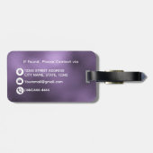 パープルエレガントフォイルモノグラムカスタム ラゲッジタグ (裏面横)