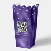 パープルエレガントフォイル&ダイヤモンド結婚のポップコーン フェイバーボックス (裏面)