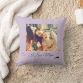 パープルエレガントフォトマザーズデイ装飾用クッション クッション (ブランケット)