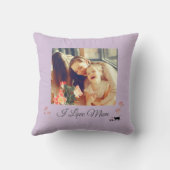 パープルエレガントフォトマザーズデイ装飾用クッション クッション (裏面)