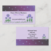 パープルエレガントフラワービジネスデザイン 名刺 (正面/裏面)