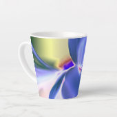 パープルエレガントフラワープリントラテマグ カフェラテマグ (左アングル)