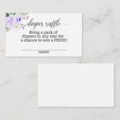 パープルエレガントフローラおむつラッフルカード エンクロージャーカード (正面/裏面)