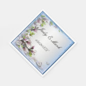 パープルエレガントフローラとバタフライ紙ナプキン スタンダードランチョンナプキン (角)