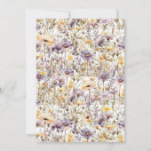 パープルエレガントフローラのリハ結婚ーサルディナー 招待状 (裏面)