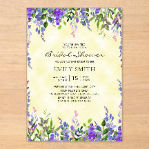 パープルエレガントフローライエローブライダルシャワー