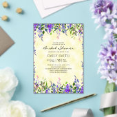 パープルエレガントフローライエローブライダルシャワー アクリル招待状 (インサイチュ (ウェディング))