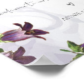 パープルエレガントフローラカスタムウェディングウェルカムサイン ポスター (角)