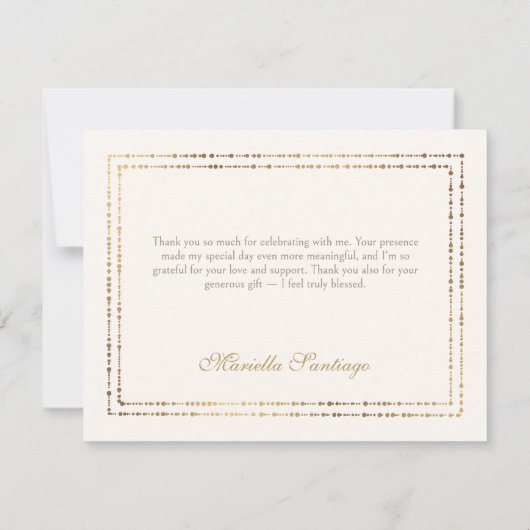 パープルエレガントフローラキンセアニェラ サンキューカード (裏面)