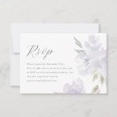 パープルエレガントフローラキンセアニェラQRコードRSVP 出欠カード (正面)