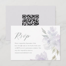 パープルエレガントフローラキンセアニェラQRコードRSVP 出欠カード