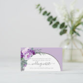 パープルエレガントフローラシルバーアー結婚チのウェブサイト エンクロージャーカード (スタンド正面)