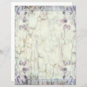 パープルエレガントフローラスクラップブック紙 (正面/裏面)