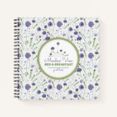 パープルエレガントフローラバケーションレンタルゲストブック ノートブック (正面)