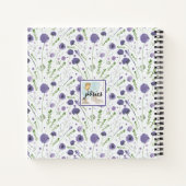 パープルエレガントフローラバケーションレンタルゲストブック ノートブック (裏面)