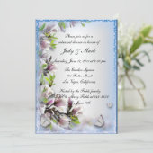 パープルエレガントフローラバタフライリハーサルディナー 招待状 (スタンド正面)