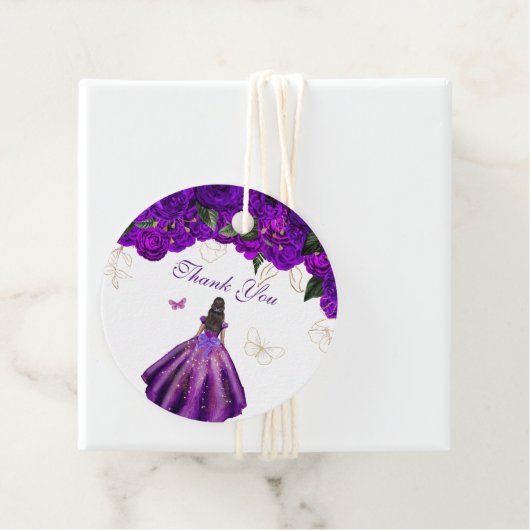 パープルエレガントフローラバラバタフライサンキュー フェイバータグ (インサイチュ)