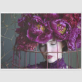 パープルエレガントフローラバードケージハット 薄葉紙 (正面)