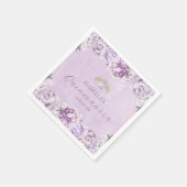 パープルエレガントフローラパーティークインセアニラ スタンダードカクテルナプキン (角)