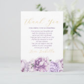 パープルエレガントフローラフォトキンセアニラ サンキューカード (スタンド正面)