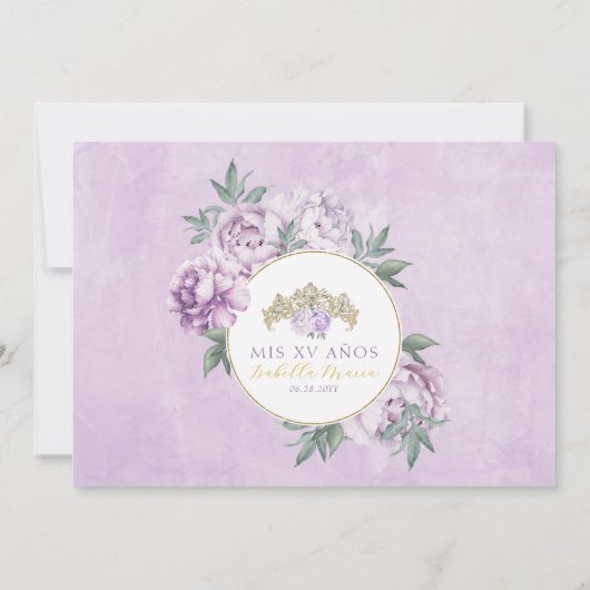 パープルエレガントフローラフォトキンセアニラ セーブザデート (裏面)