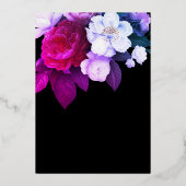 パープルエレガントフローラフォーマルのリハーサル 箔招待状 (裏面)
