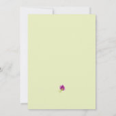 パープルエレガントフローラブライダルシャワー 招待状 (裏面)