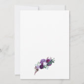 パープルエレガントフローラブライダルシャワー 招待状 (裏面)