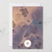 パープルエレガントフローラボホーファンタジーゴールデン秋 招待状 (裏面)