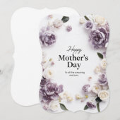 パープルエレガントフローラマザーズデイカード (正面/裏面)