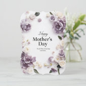 パープルエレガントフローラマザーズデイカード (スタンド正面)