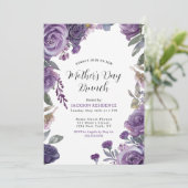 パープルエレガントフローラマザーズデイブランチ 招待状 (スタンド正面)