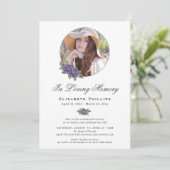 パープルエレガントフローラメモリアルサービスの写真 招待状 (スタンド正面)