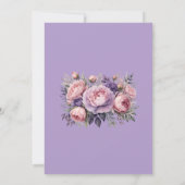 パープルエレガントフローラリハーサルディナー招待状 招待状 (裏面)