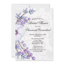 パープルエレガントフローラリースダマスクブライダルシャワー