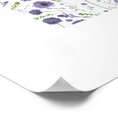 パープルエレガントフローラルパターンアートプリント ポスター (角)