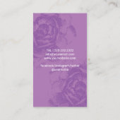 パープルエレガントフローラ化粧アーティスト&ヘアサロン 名刺 (裏面)