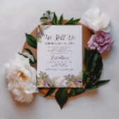 パープルエレガントフローラ我々はまだ誓いの更新を行う 招待状