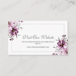 パープルエレガントフローラ結婚のウェブサイト エンクロージャーカード