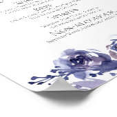 パープルエレガントフローラ結婚のバードリンク ポスター (角)