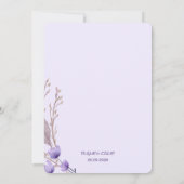 パープルエレガントフローラ結婚式招待状 招待状 (裏面)