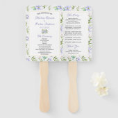 パープルエレガントフローラ結婚式 プログラムハンドファン ハンドファン (正面&裏面)