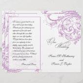 パープルエレガントフローラ結婚式 プログラム (正面/裏面)