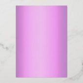 パープルエレガントフローラ蝶キンセアニェラ 箔招待状 (裏面)